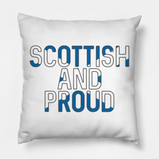 Scottish and Proud, Scottish Saltire Flag Slogan Design Pillow