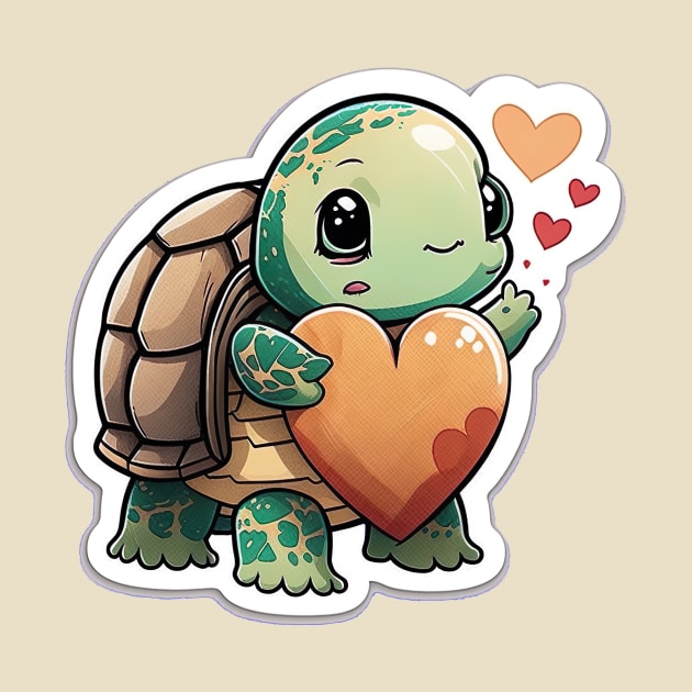 Cute Turtle valentines theme - hearts by UmagineArts