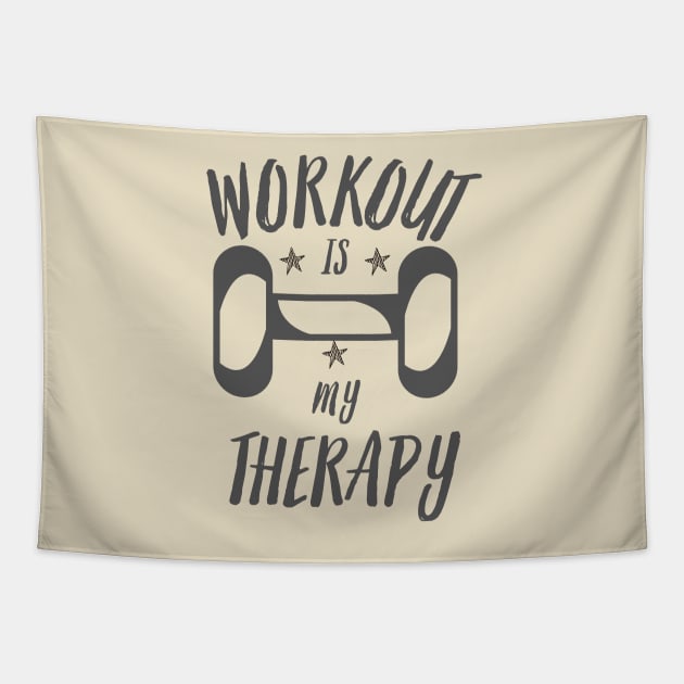 WORKOUT IS MY THERAPY Tapestry by TrippyAdventure