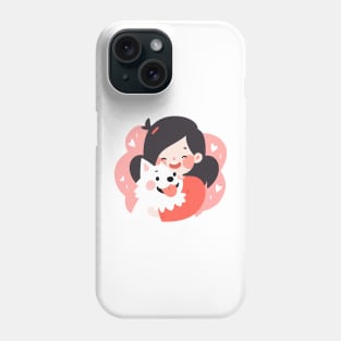 Just a Girl and her dog illustration III Phone Case