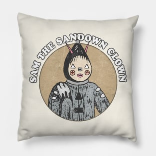Sam The Sandown Clown -- Hauntology/Cryptid Fan Pillow