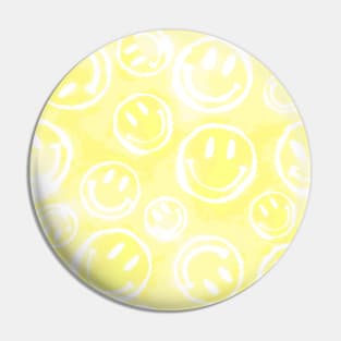 Yellow Tie-Dye Smileys Pin