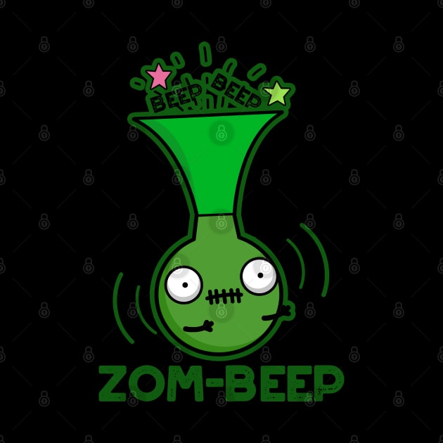 Zom-beep Cute Halloween Zombie Honker Pun by punnybone