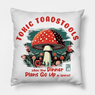 MUSHROOMS - Toxic Toadstools: When Your Dinner Plans Go Up in Spores! - Mushroom Hunter -Toadstool Pillow