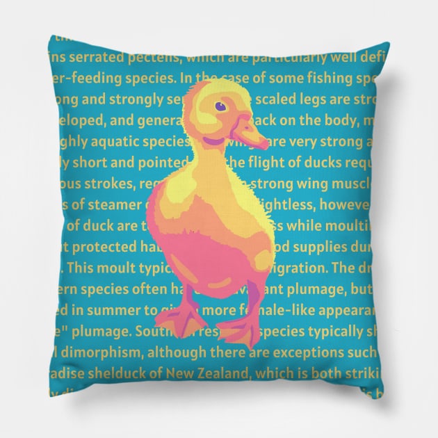 Duck Info Pillow by Slightly Unhinged