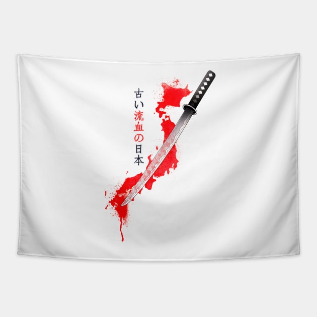 Ancient Bloody Japan Tapestry by filippob