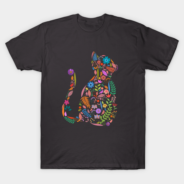 Fancy And Fine Flowered Cat Garden Design - Cat - T-Shirt