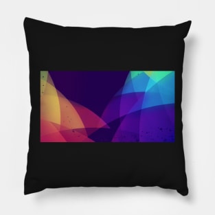 Abstract Rainbow Circles (Variant 2) Pillow