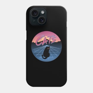 Cats Vintage Synthwave Vaporwave 80s Phone Case