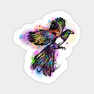 Watercolour Magpie Magnet