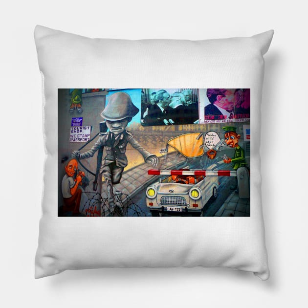 Berlin Wall Graffiti Artwork Street Art Germany Pillow by Andy Evans Photos