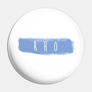 Rho Blue Brush Stroke Pin