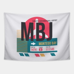 Montego Bay (MBJ) Airport Code Baggage Tag Tapestry