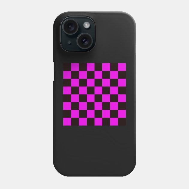 pink and black check pattern Phone Case by pauloneill-art