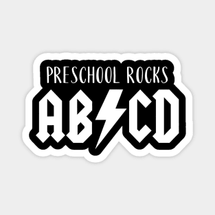 Preschool Rocks Shirt Cute Funny Gift For Teachers Abcd Rock Magnet