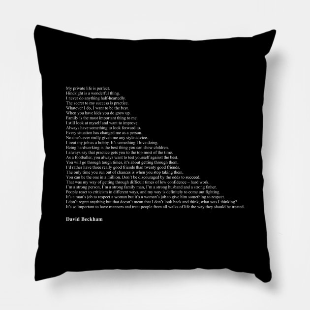 David Beckham Quotes Pillow by qqqueiru