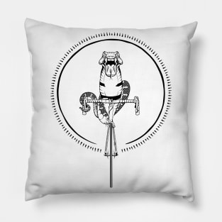 Snake riding a roadbike Pillow