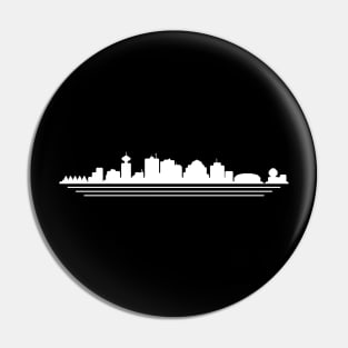 Vancouver Skyline Pixelart (white) Pin