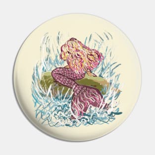 A little Mermaid sitting on a rock. Pin