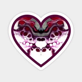 Purple/Pink/Red Paint Pour Heart Magnet