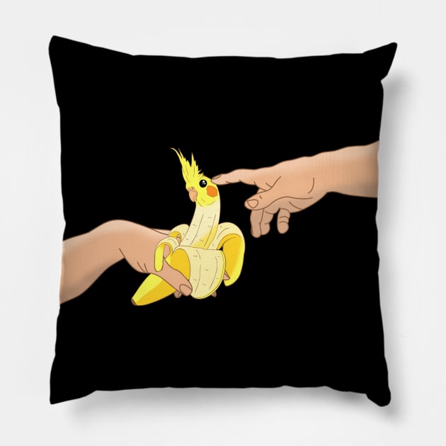 Michelangelo Banana Cockatiel Pillow by FandomizedRose