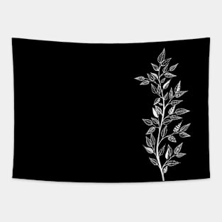 tree branch with leaves graceful and style ink graphics Tapestry