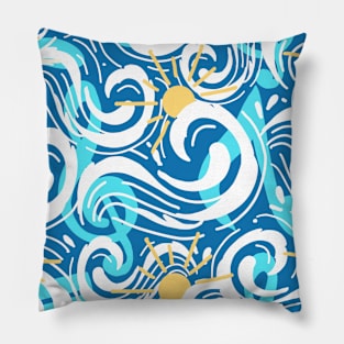 Ocean waves and sun Pillow