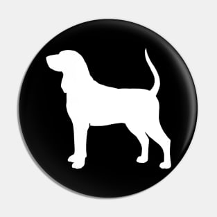 White Coonhound Silhouette Pin