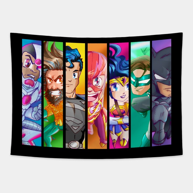 Team Justice (Color version) Tapestry by MorenoArtwork