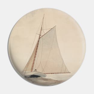 Sailing off Gloucester by Winslow Homer Pin