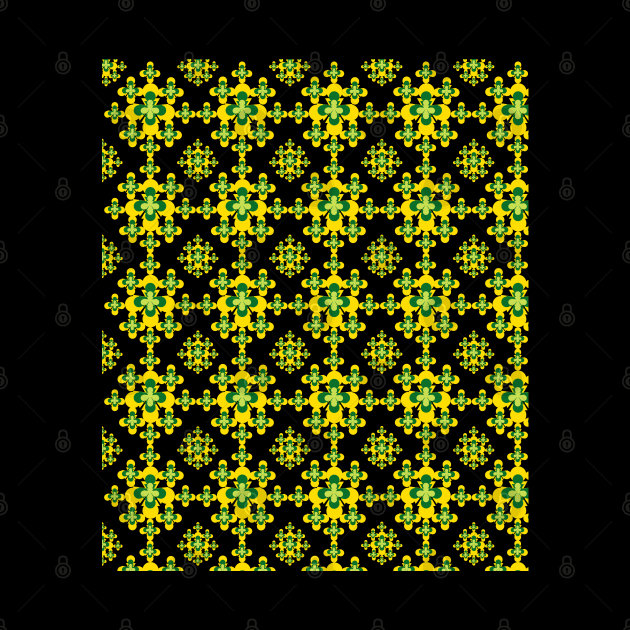 Yellow and green floral seamless pattern by Ezzkouch