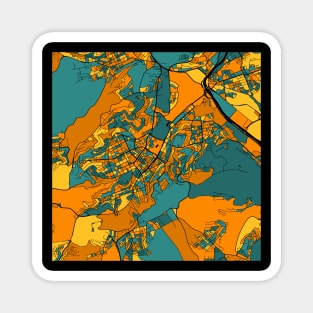 Stuttgart Map Pattern in Orange & Teal Magnet