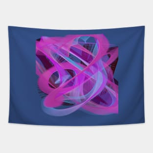 Pink fractal grid Tapestry