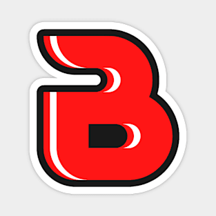 B - Letter A to Z Text Collection Red Colour Magnet