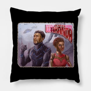 Wish You Were In Wakanda Pillow