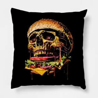 Skull Burger Pillow