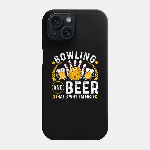 Bowler Funny Beer Bowling Phone Case by Humbas Fun Shirts