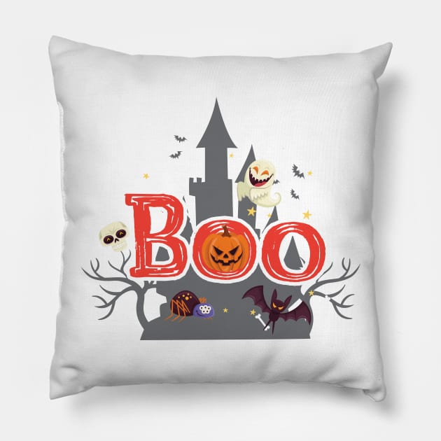 Boo Halloween For Kids - Funny Halloween Costumes Pillow by macshoptee