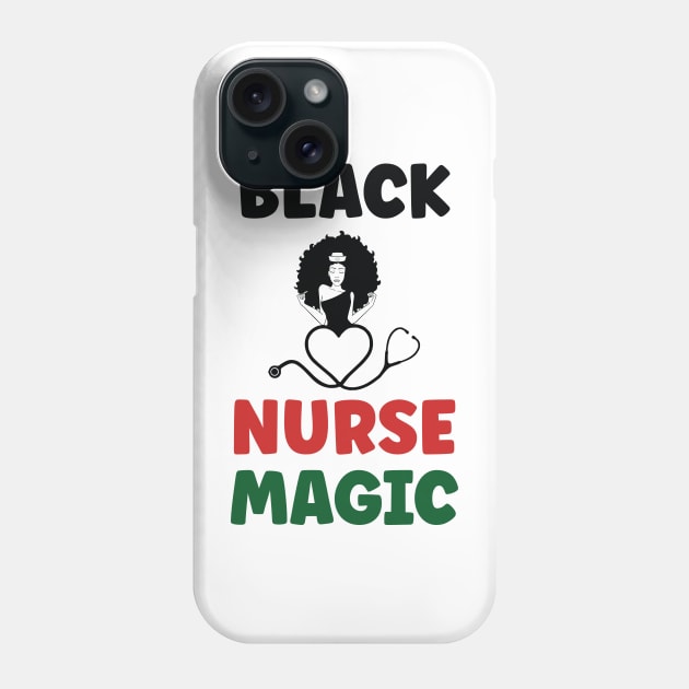 Black Nurse Magic, Nurse, Black Women, Afro Puff, Black Hair, Natural Hair Phone Case by UrbanLifeApparel