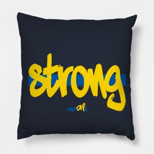 Strong Alpha Fit Blue and Yellow Pillow