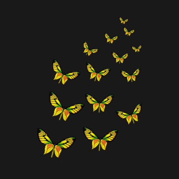 Flock of Yellow Butterflies Drawing by ArtAndBliss