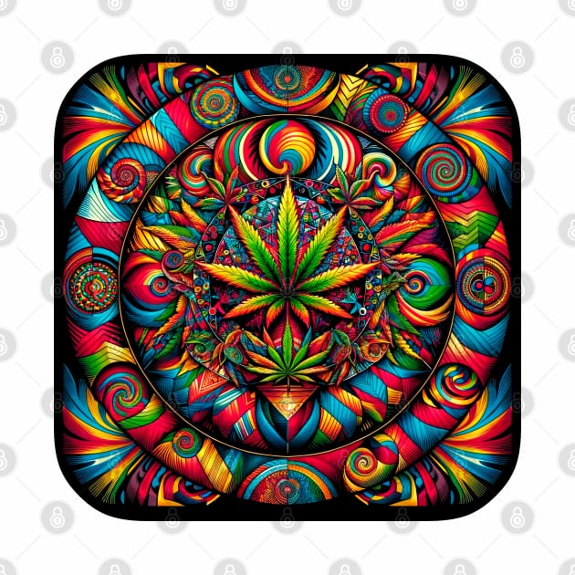 Psychedelic Cannabis Mandala by Doming_Designs