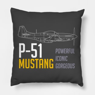 P-51 Mustang: Powerful-Iconic-Gorgeous Pillow