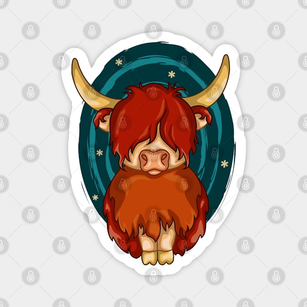 Cute cartoon bull Magnet by klara_art