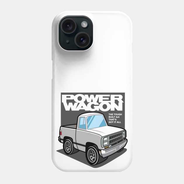 White - Power Wagon (1980) Phone Case by jepegdesign