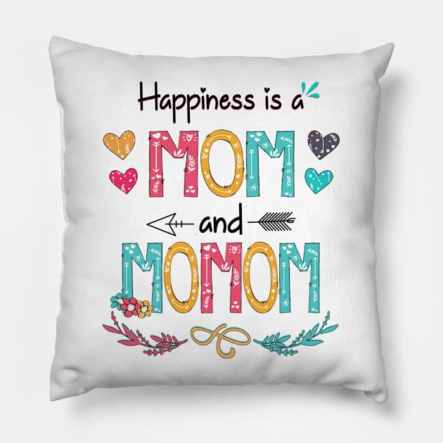 Happiness Is A Mom And Momom Wildflower Happy Mother's Day Pillow by KIMIKA