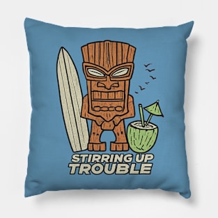 Stirring Up Trouble Retro Tiki Pillow