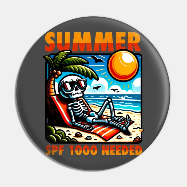 Funny skeleton tanning on the summer beach Pin by dudelinart