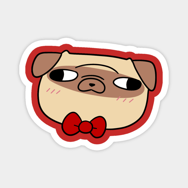 Bow Tie Pug Face Magnet by saradaboru