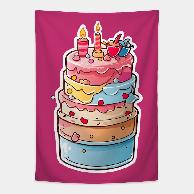 Cake Kawaii Tapestry by ginkelmier@gmail.com